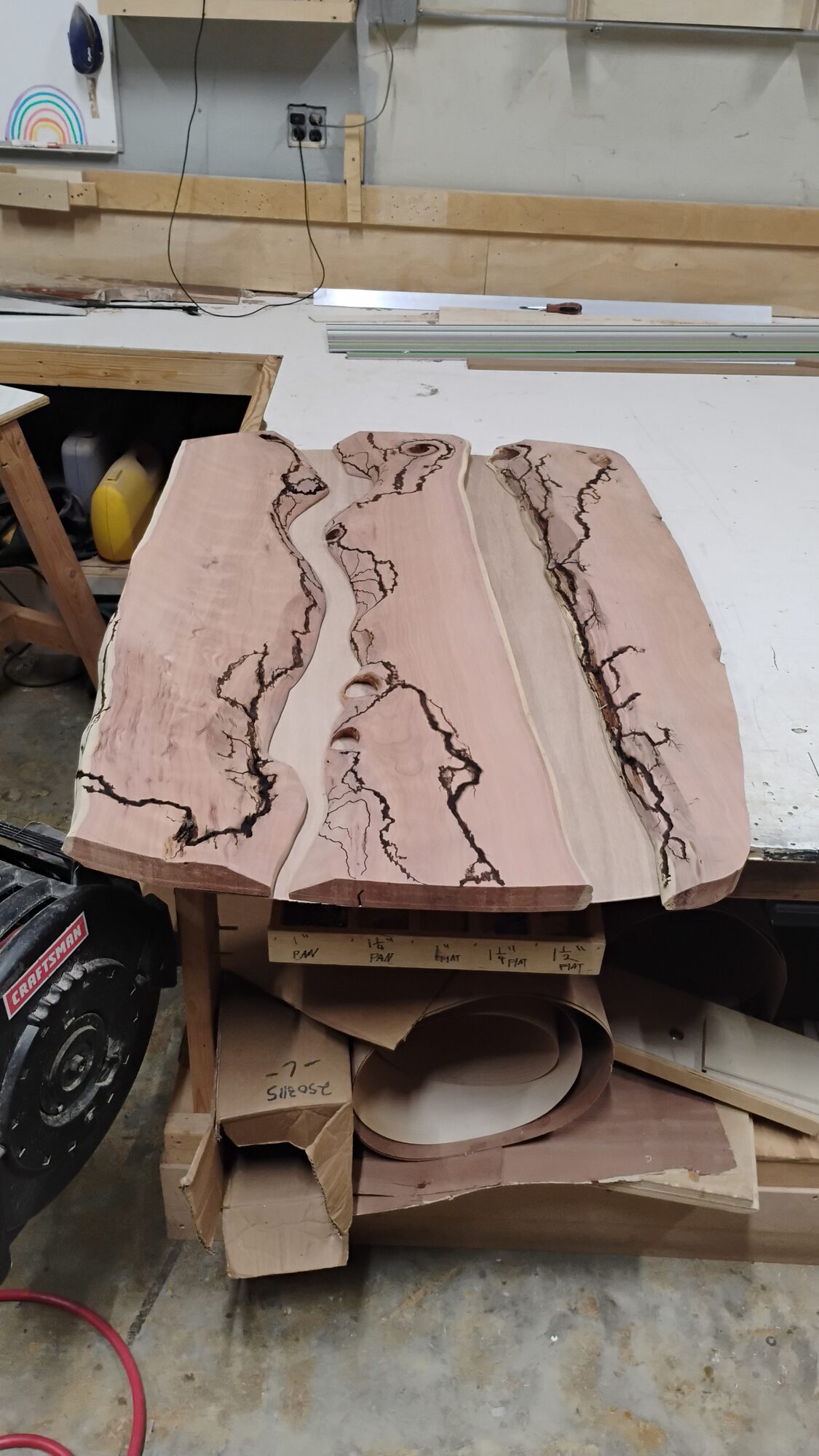 Cherry slabs burned and prepped