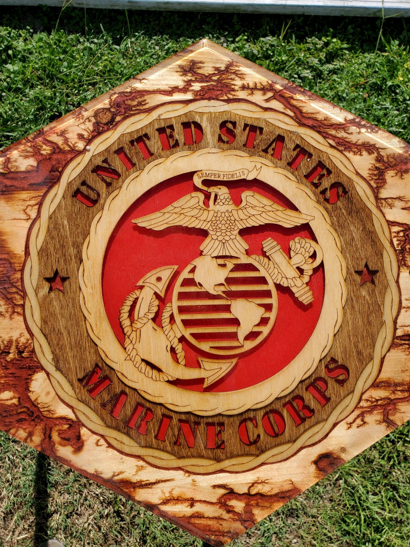 The emblem up close