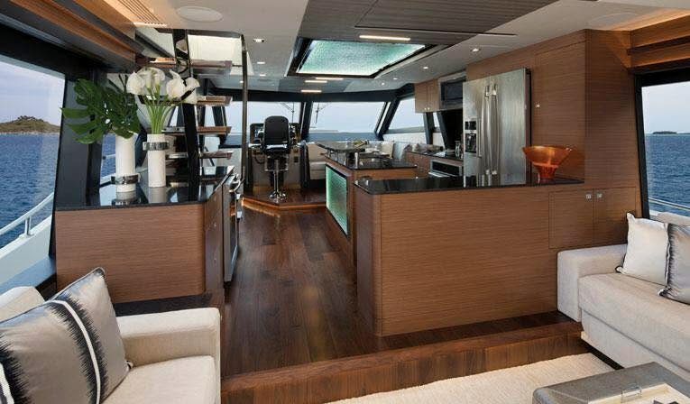 Galley and salon