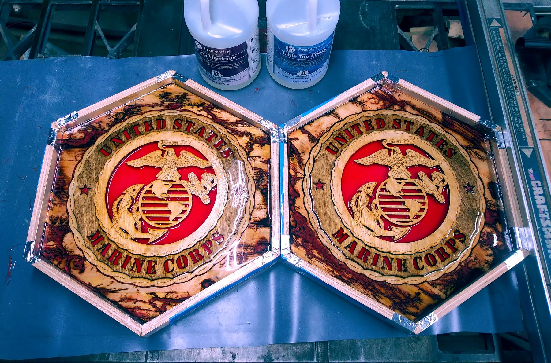 Both tops in their forms, ready for the pour